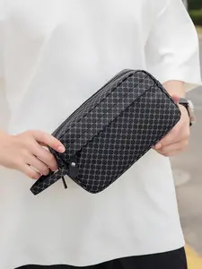 Men's Fashionable Random Geometric Pattern Clutch, Casual Versatile Wristlet Bag for Daily Used, Trendy High-quality Daily Commuting Bag, Wallet Clutch