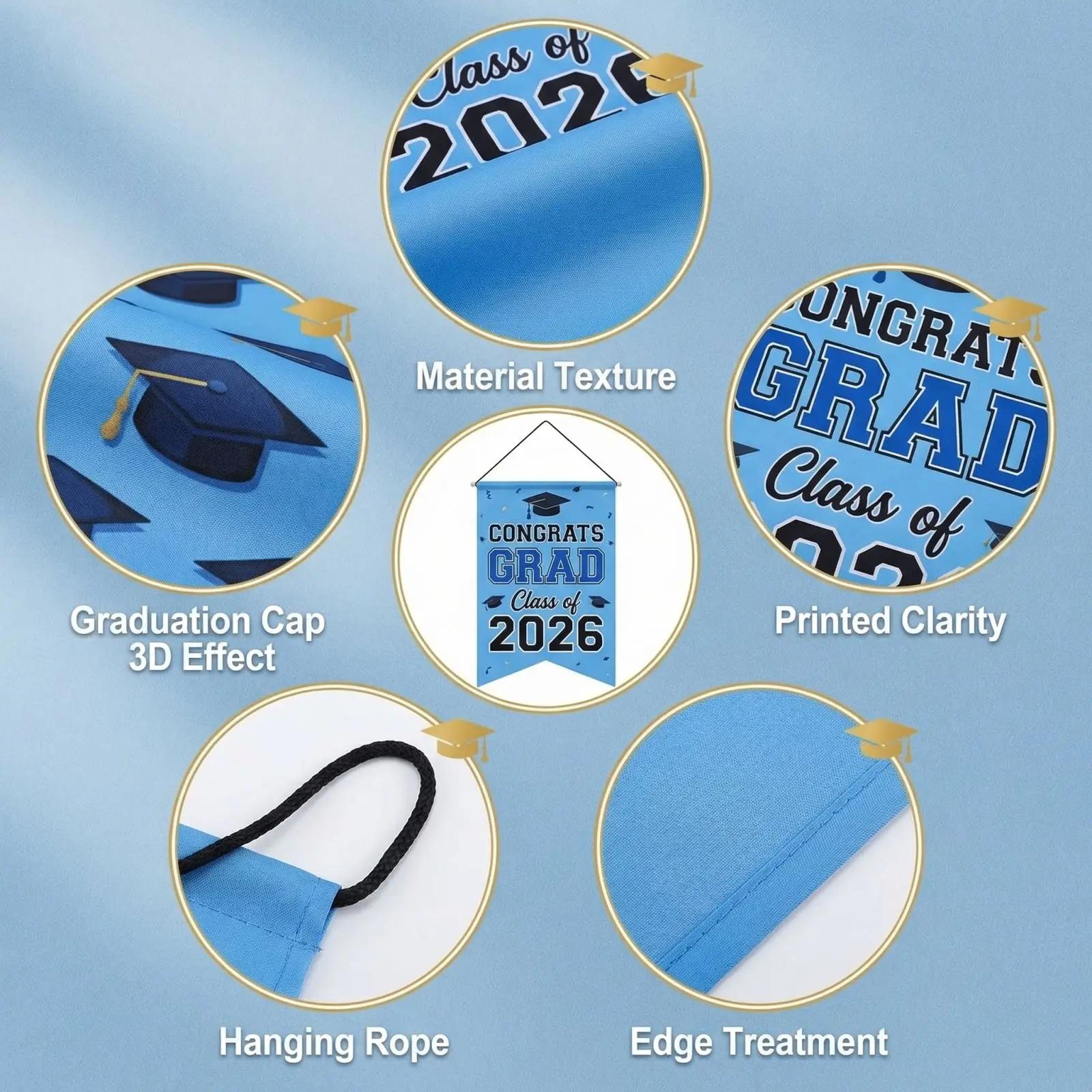 2026 Graduation Decoration in Multiple Colors and Styles, Congratulations to Graduates of Any School or Grade, Porch Banner Party Balloons Tablecloth, 2026 Graduation Party Decoration
