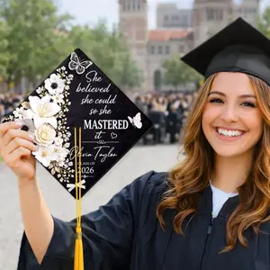 Personalized Graduation Cap Topper, Grad Cap Topper, Custom Graduate Cap Decoration, Senior Cap Decor, Class Of 2026 Gift,Custom Grad Topper