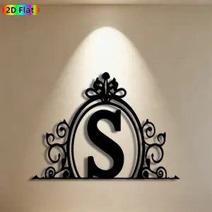 1pc Monogram Letter S Metal Wall Art, Elegant Letter S Statue Mural, Ideal Gift for Wedding, Anniversary, Monogram Decor Enthusiasts,  Metal Wall Decor Wall Sculptures, Perfect for Living Room Wall & Garden Fence, Stylish Personalized Home Decor