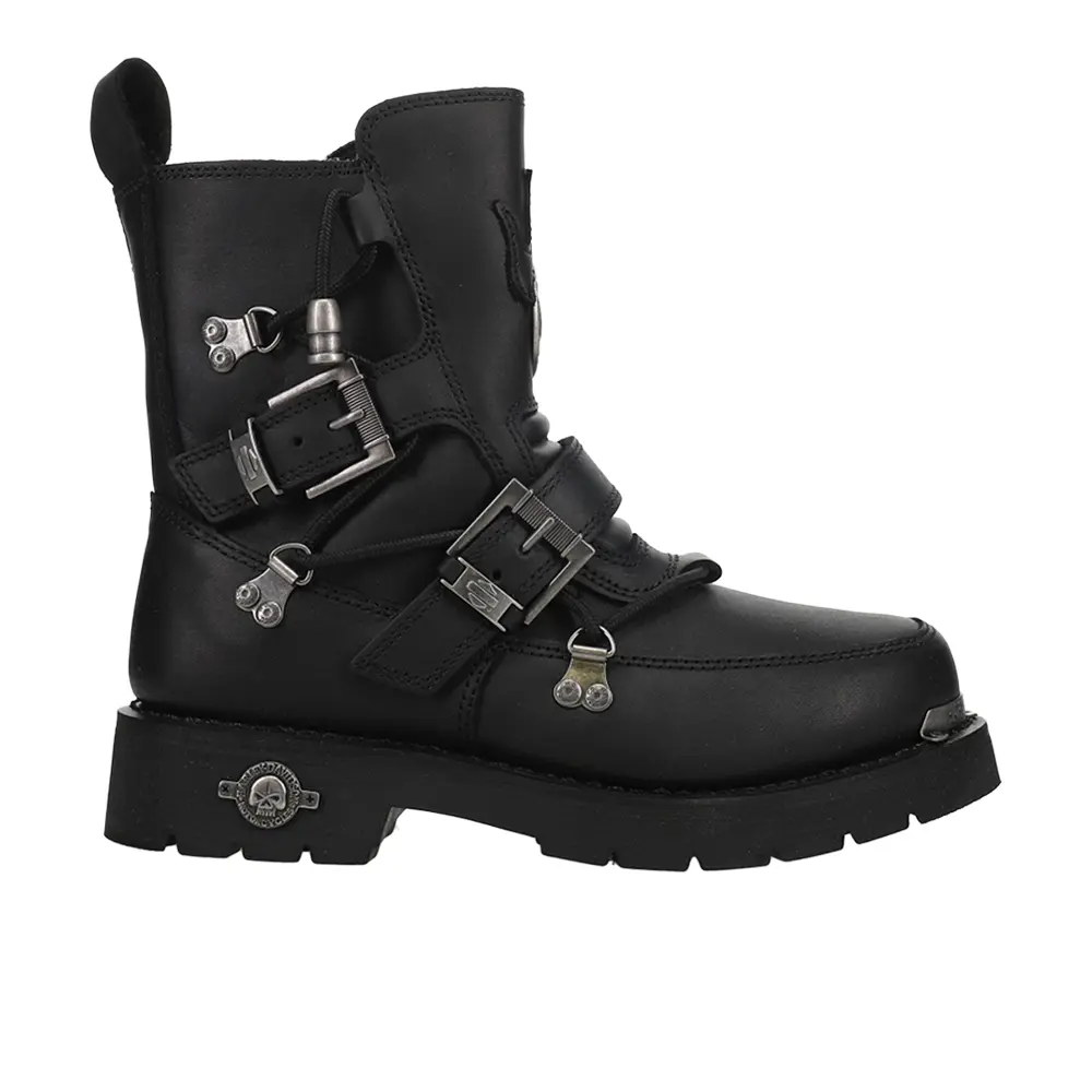 HARLEY-DAVIDSON FOOTWEAR Mens Distortion Motorcycle Casual Boots Ankle - Black