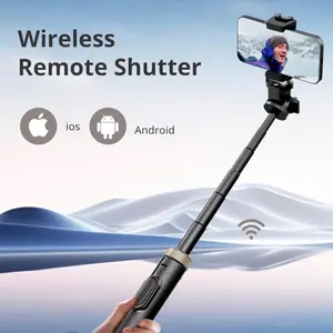 Aluminum Phone Tripod with Remote for iPhone/Android and Most Cameras - 62-inch Extension Rod for Selfies, Vlogging, and Social Media Smartphone Stick Cellphone