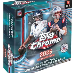 (1) Chrome Mega Box  2025 NFL Trading Cards - Chase Rare Helix Fanatics Inspects - Look for Hot Pink & Lime Green X-Fractor Parallels