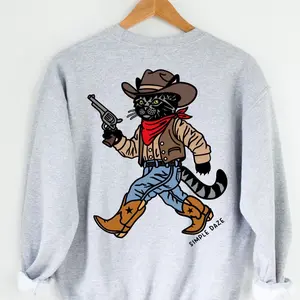 Cat cowboy sweatshirt or T-shirt