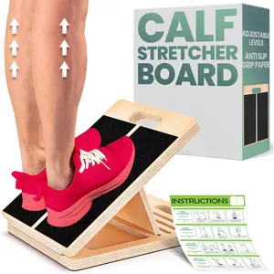 Slant Board for Calf Stretching Wooden Portable Calf Stretcher Board for Physical Support and Reducing Injury Risk Adjustable Incline Levels Anti Slip Grip Surface