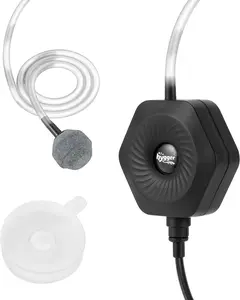 hygger Quiet Mini Small Aquarium Air Pump Betta Fish Tank Bubbler Oxygen Aeration Pump with Air Stone Tubing Suction Cup for 0.5-15 Gal Fish Bowl Aquarium Bubble Tube
