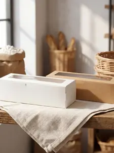 Rectangular Flip Top Bakery Boxes with Clear Window, Kraft Paper Macaron Cookie Pastry Packaging Boxes，needoh，nutrition geeks