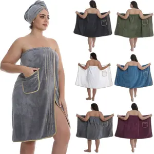 Bath Cap & Robe Set, Extra Large for Fall Winter, Lightweight Breathable Warm Unisex Wear for Home Travel Sauna Spa