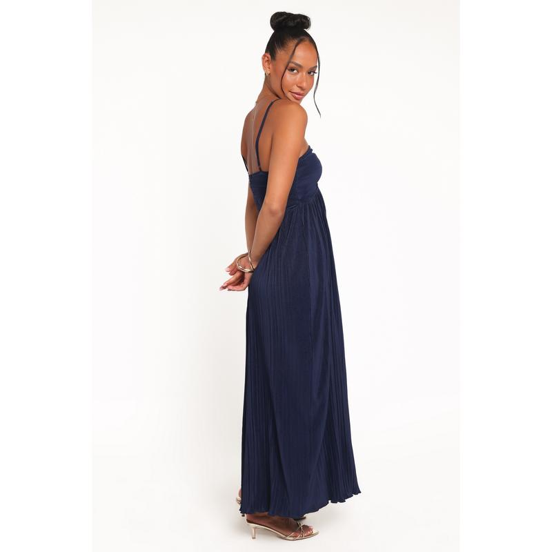 Polly Halterneck Maxi Dress - Navy