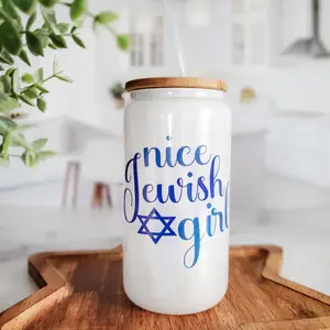 Nice Jewish Girl Glass Can Cup