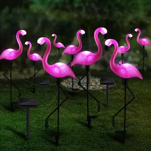 Solar Flamingo Garden Light Set, Outdoor Lawn Decoration, Decorative Solar Lights, Auto Shut-Off Decking & Patio Lighting, Ideal for Villa Gardens
