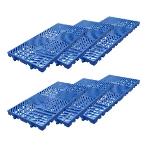 Garvee 6-Pack Plastic Pallets - 11.8"x23.6"x1.18" HDPE Storage Pallets, Waterproof Ventilated Grid Design for Basement , Garage, Outdoor, 2500LB Capacity