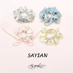 4 Pcs/Set Adorable Scrunchies - Soft, Stretchy, and Detachable Hair Ties for Ponytails, Fluffy Hair Elastics, Spiral Hair Ring, and Cute Hair Accessories - Perfect for Girls and Women Multicolor Soft Seamless Hair Ties watermelon  scrunchies