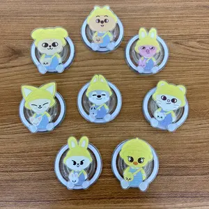 Cute Worker Animal Magsafe Phone Grip, Kawaii Bunny Cat Puppy Magnetic Pop Socket & Kickstand, Pastel Cartoon Phone Accessory Gift