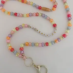 Multicolored Personalized Beaded Lanyard Multicolored Personalized Beaded Lanyard