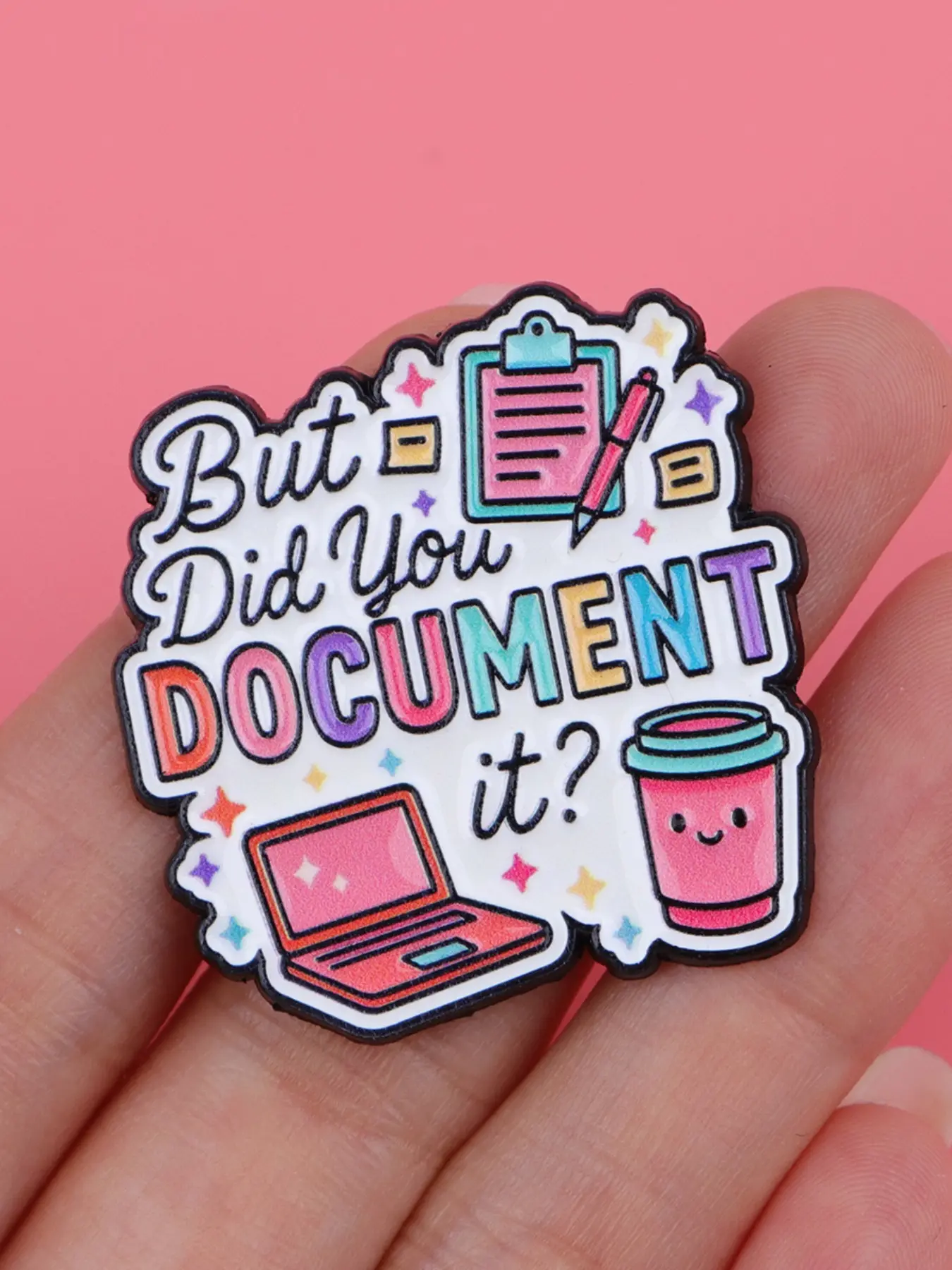 Humorous Cartoon Quotation Brooch Pin, Zinc Alloy Social Badge, Casual Fashion Accessory for Backpacks, All Seasons Wear