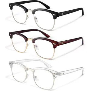 Computer Blue Light Blocking Glasses 3 Pack Blue Light Glasses Men Women, Anti Blu-Ray Clear Gaming Glasses Lenses