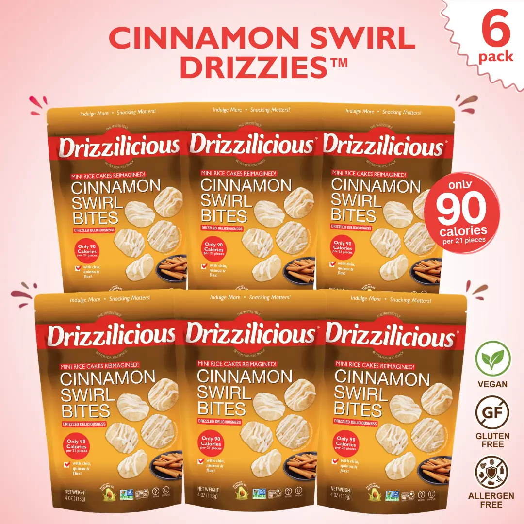 6 Pack - Drizzilicious Cinnamon Swirl Mini Rice Cakes 4oz