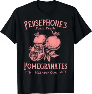 Persephone's Pomegranates Casual Short Sleeve Cotton T-Shirt