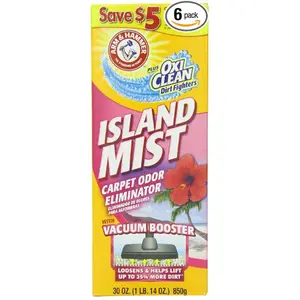 212 MAIN Island Mist Scented Fragrance Odor Elim. - Baking, Powder Form, Vacuum Boost Household Eliminator for Carpet, Room (White)