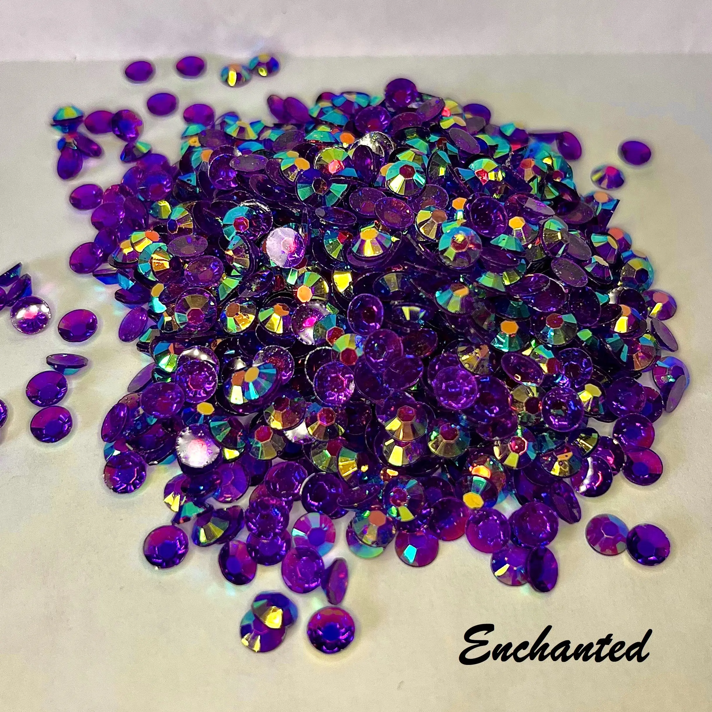 Transparent / Translucent Jelly Rhinestones 1000pcs - 5MM and 4MM sizes- Non-Hotfix flatback Resin AB - SS20, and SS16 - ENCHANTED