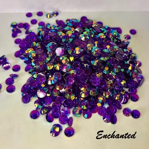 Transparent / Translucent Jelly Rhinestones 1000pcs - 5MM and 4MM sizes- Non-Hotfix flatback Resin AB - SS20, and SS16 - ENCHANTED