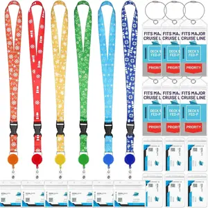 Cruise Lanyards, 6 Pack Waterproof Cruise Luggage Tags with Ship Key Card Badge Holder Travel Lanyard Retractable, Cruise Essentials Accessories
