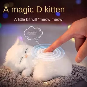 Cat that meows when pressed, cat toys, pet toys, birthday gifts for women, easter basket essentials, gifts for women, gifts for teens, cute stuff, dog toys, simulated cats, home decor, plush crafts, car decoration, simulated cute pets, holiday gifts anime