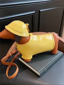 Cute Dog-Shaped Crossbody Bag, Adorable Raincoat Design, Stylish Pet-Themed Accessory for Women, Perfect for Street Style & Dates