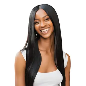 Abhair 22" Natural Black Synthetic Lace Front Wig
