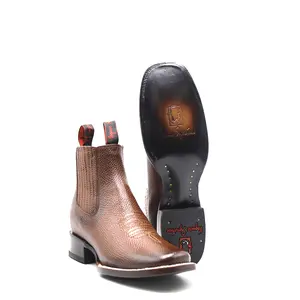 2663158 - Men's Vaquero Signature Wide Square Ankle Toe Boots (Flor Entera Canela Difuminado)