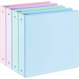 1.5'' 3-Ring-Binder with Pockets, 325 Sheets Capacity, 2 inch Binders fits 11" x 8.5" US Letter Size, Assorted 4 Pastel Colors - Ideal for School, Office, and Home Use (1.5 inch)