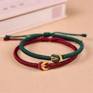 Infinity Love Knot Couple Bracelets Handwoven Adjustable Lucky Cord Matching Set Gift