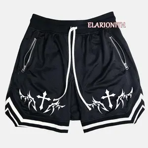 ELARIONITH Summer Men's Sports Basketball Shorts Mesh Quick Dry Gym Shorts for Fitness Joggers Zipper Drawstring Casual Breathable Short Pants Athletic Activewear Workout Activewear  Athleisure Style Bottoms Gymclothes New Year's gift