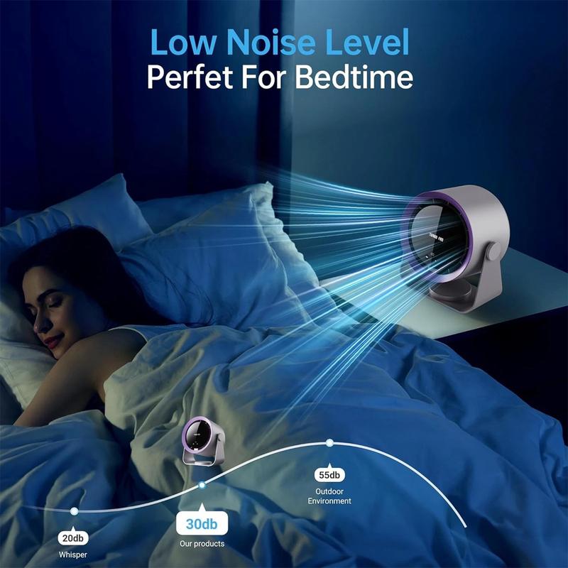 USB Charging Fan with Digital Display, 100-Speed Turbo Powerful Fan, Adjustable and Portable Desktop Hanging Fan, Strong Wind Cooling for Summer, Suitable for Home, Kitchen, Bathroom, Office, Outdoor Camping