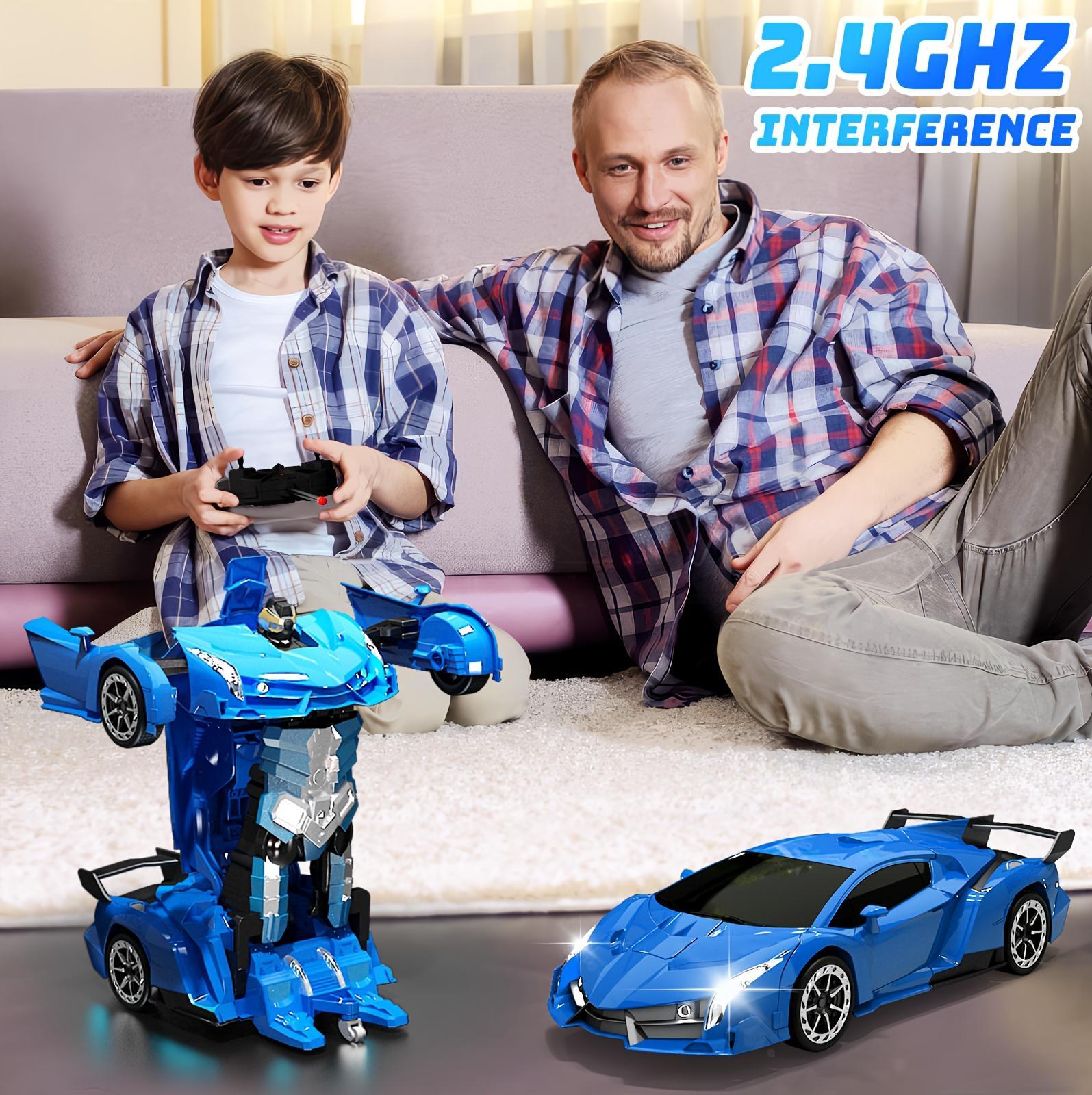 One-Button Transforming Robot Car Toy with LED Light & Sound Stunts – 360° Omnidirectional Stunt Vehicle for Boys Girls Age 3+ – Remote Control Deformation Truck, Educational STEM Christmas Birthday Gift for Kids