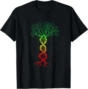 100% cotton Unisex Rasta Reggae DNA Rastafarian Roots Reggaeton Hippie Pride T-Shirt