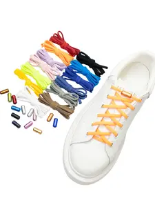 Elastic Colorful Half-Circle Capsule Buckle Shoelace Locks, No Tie Shoe Laces, Pair Pack, Easy to Use, Durable Design