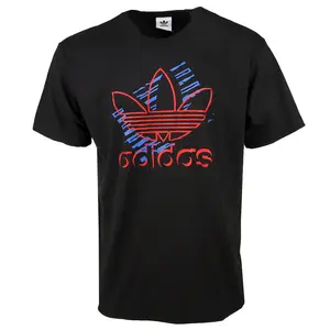 adidas Mens Og Sketch Trefo Crew Neck Short Sleeve Casual Tops Casual - Black