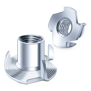 3/8 in.-16 Zinc Plated T-Nuts (50-Pack) for Bolts, Caster Wheels, and Furniture