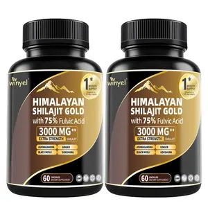 Shilajit Capsules, Ashwagandha, Gokshura, 85+ Trace Minerals, High Potency Gold Grade Himalayan Shilajit Supplements, 60 Capsules for Women and Men