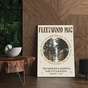 Fleetwood Mac Lyrics Art Print, Thunder Only Happens When It's Raining, Dreams Album 1977 Poster, Fleetwood Mac Fan Gift
