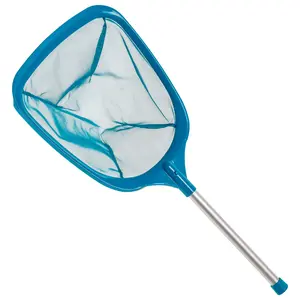 Professional Spa, Hot Tub, Pool Hand Leaf Skimmer Net with 12" Aluminum Pole - Deep Ultra Fine Mesh Netting Bag Basket, Clean the Finest Debris