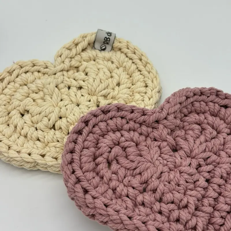 Set of 2 Heart Trivet - Coasters & Tableware with Heart Design crochet