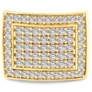 3Ct Diamond Men's Pave Anniversary Wedding Ring in 10k Yellow Gold