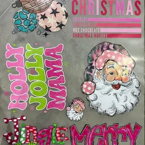 DTF Transfers Pink Christmas Bundle (13 Transfers) Screen Prints Wholesale Custom Transfers Ornaments Decor Decoration