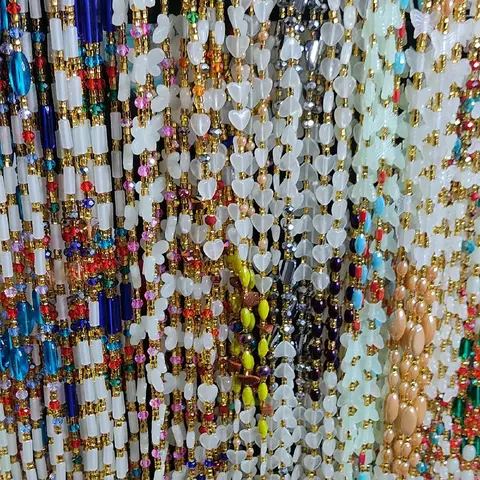 Glow in the Dark Varieties Color Waist Beads for Women - Tie on Body Jewelry for Daily Use crystal