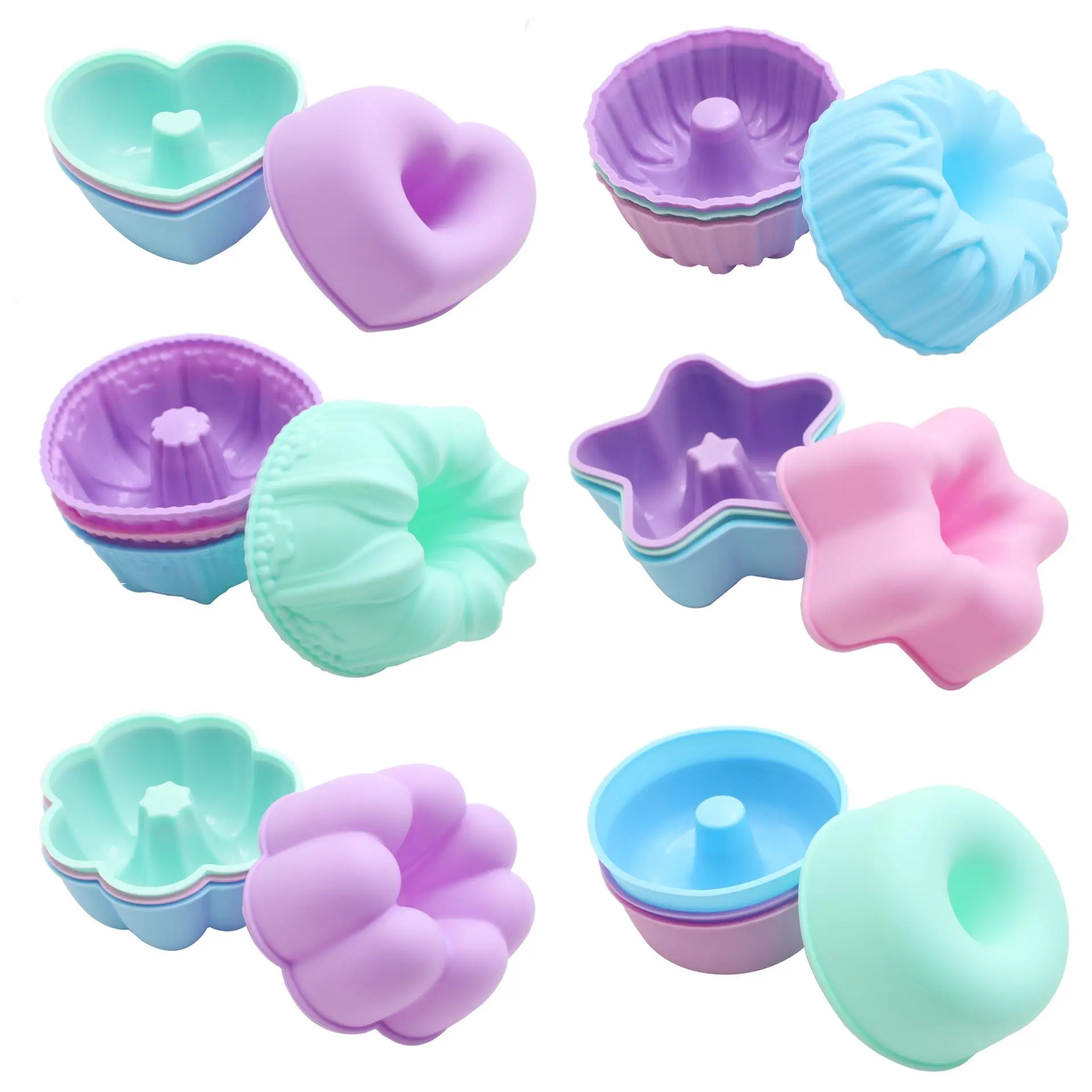 24Pack Silicone Molds, Nonstick 3 inches Donut Mold, Silicone Baking Cups, Donut Pan, Muffin, Jello, Bagel Pan, Oven- Microwave- Dishwasher Safe, DIY Baking Supplies for Home Bakery & Kids Crafts