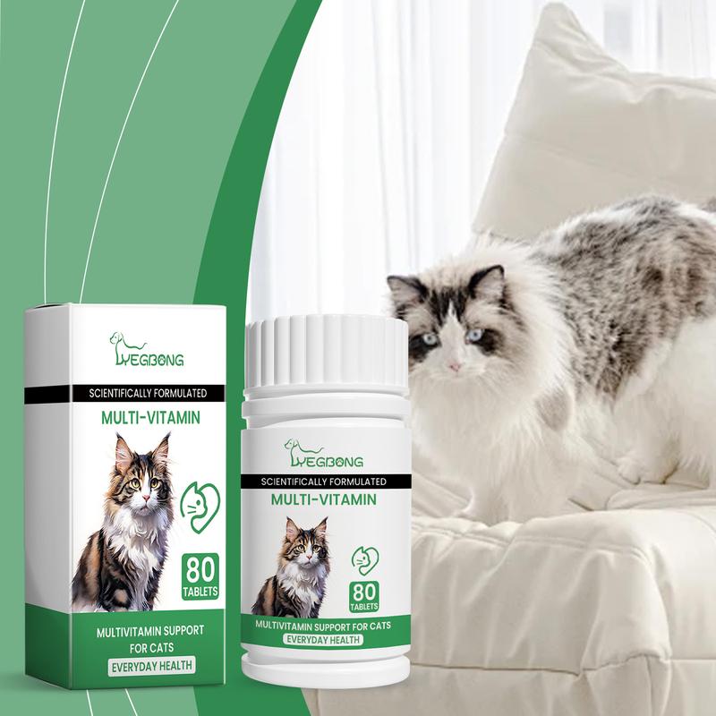 Pet cat multivitamin tablets - Cat vitamin and mineral nutritional supplementlitter pellets, spray, litter tray, litter box, removal