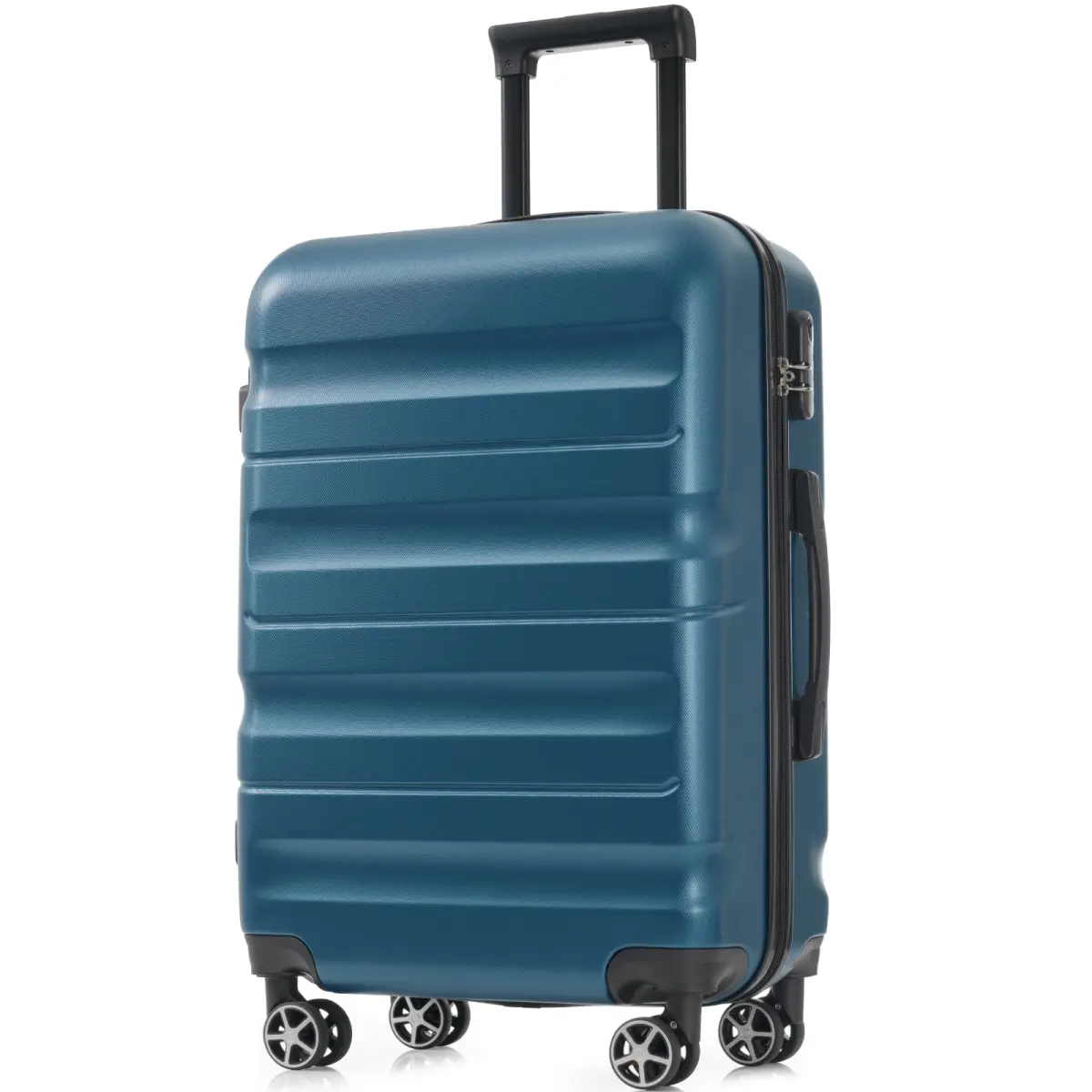 28 Inch Hardshell Checked Lightweight Rolling Luggage, Polypropylene Expandable Multi-Compartment Bag with TSA Lock, Dual 360° Spinner Wheels, Zipper Closure & 2 Packing Cubes